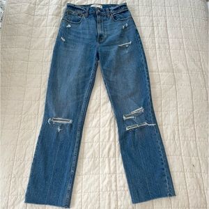 Abercrombie Ankle Straight High Rise Jeans